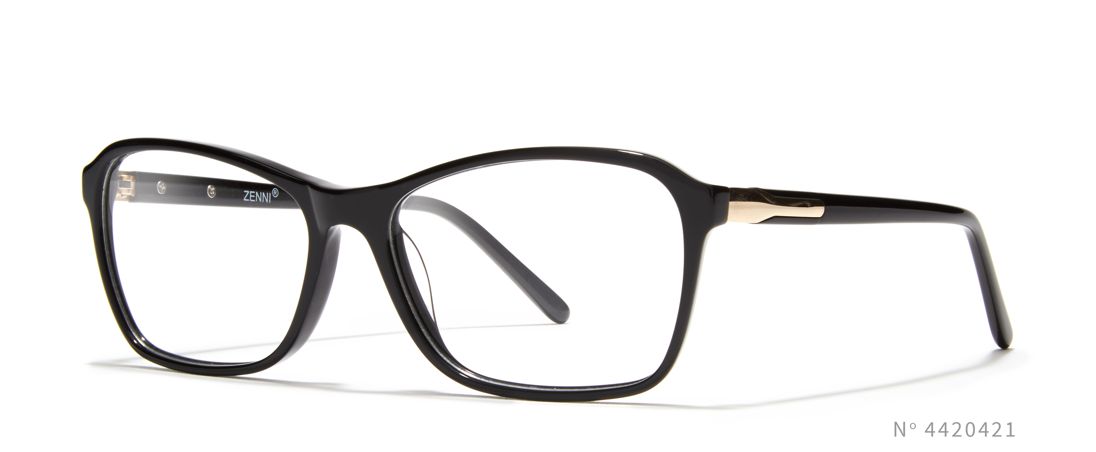 Black Angular Cateye Glasses 