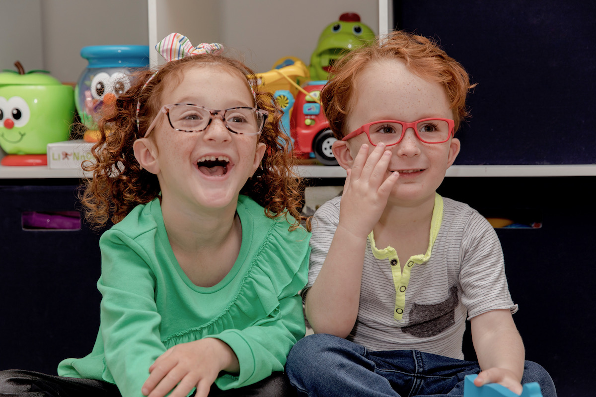 kids loving their new frames