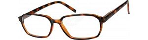 Rectangular tortoiseshell eyeglasses with a classic brown and black marbled pattern.