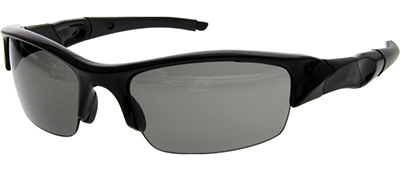 black sunglasses with grey lenses