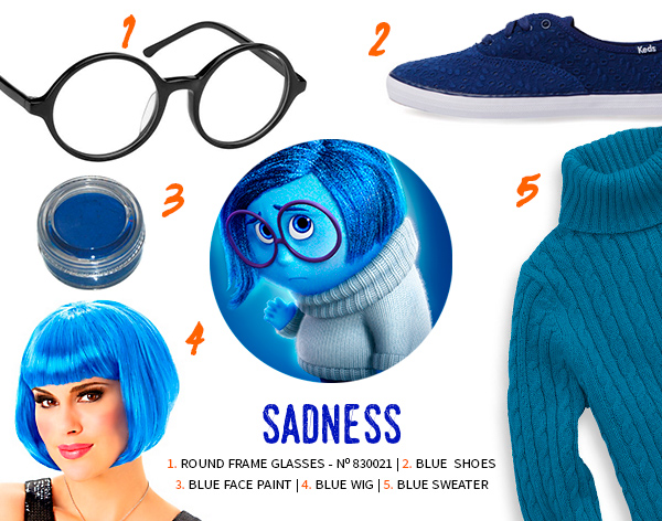 Sadness Inside Out Halloween Costume