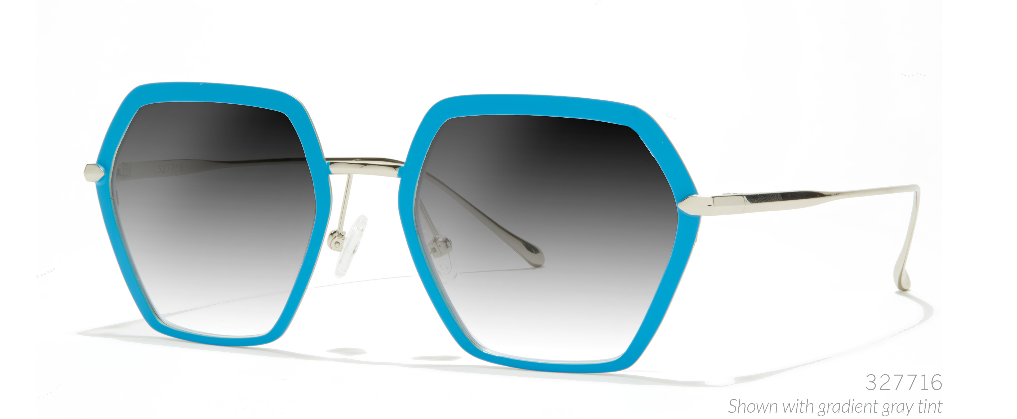 blue-angular hexagon sunglasses for edc