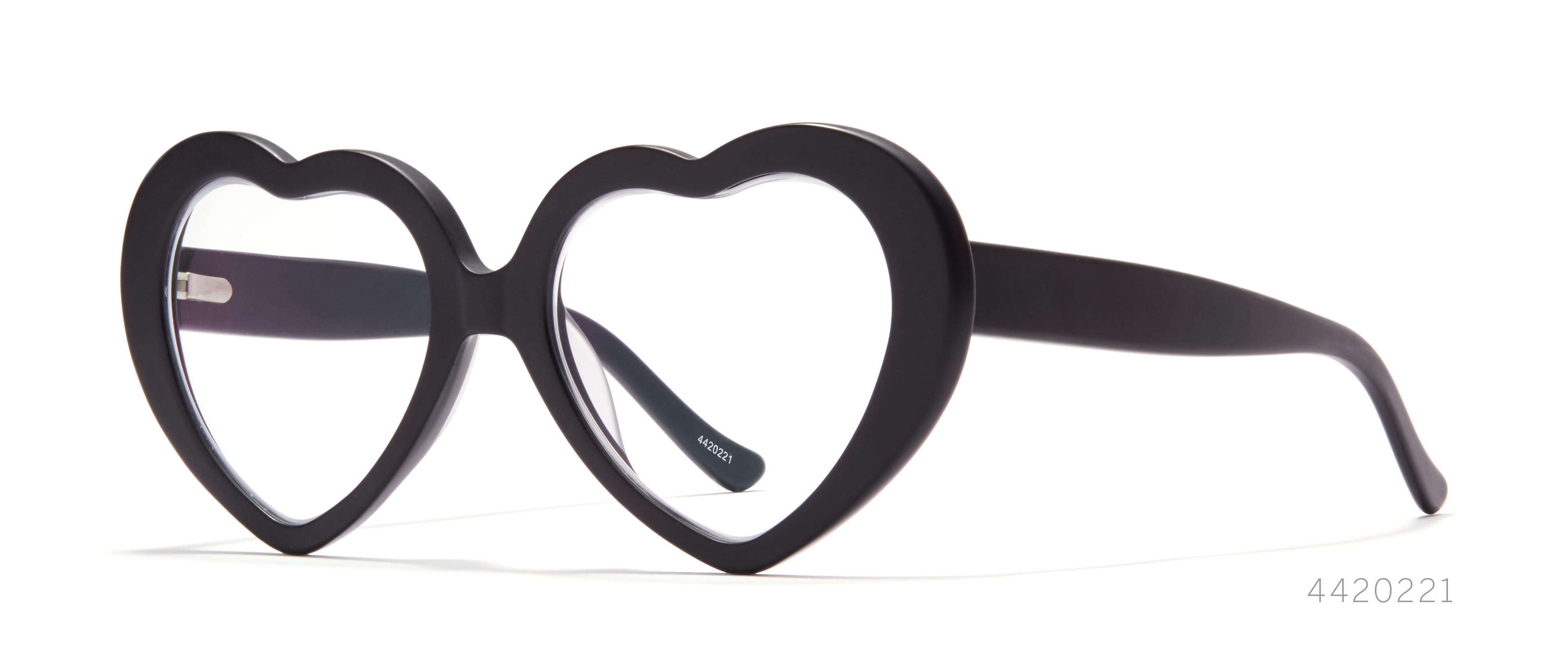 black heart shaped glasses