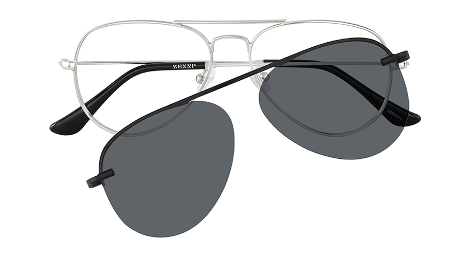 Polarized Clip-on Flip Up Metal Clip Rimless Sunglasses for Prescription Glasses 