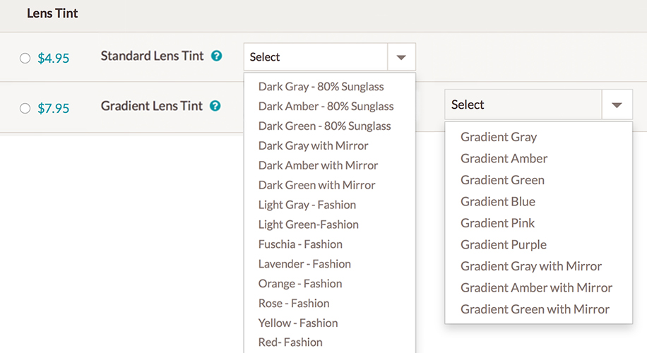 white tinted glasses