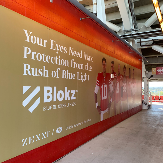 Your Eyes Need Max Protection from the Rush of Blue Light. Blokz™ BLUE BLOCKER LENSES. ZENNI. Official Eyewear of the 49ers.