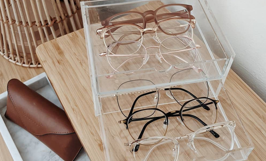 A collection of glasses frames.