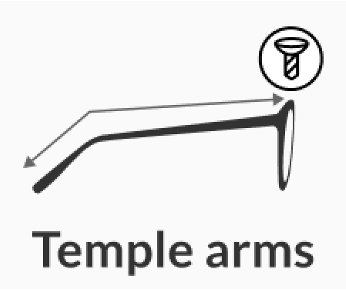 how to measure temple arms.