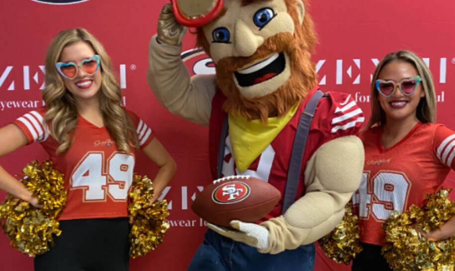 Sourdough Sam and the 49ers support children's eye screenings