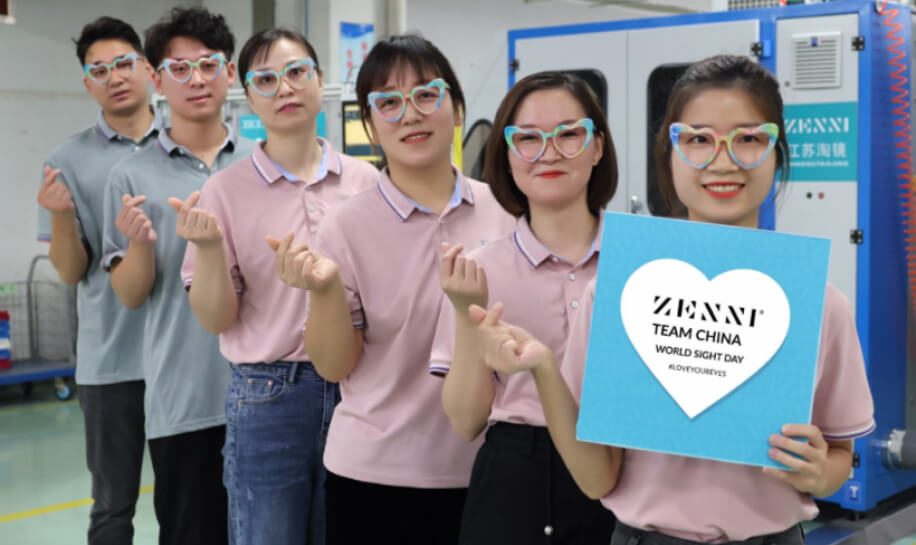Zenni China Team pledge to get their eyes examined in honor of World Sight Day. 