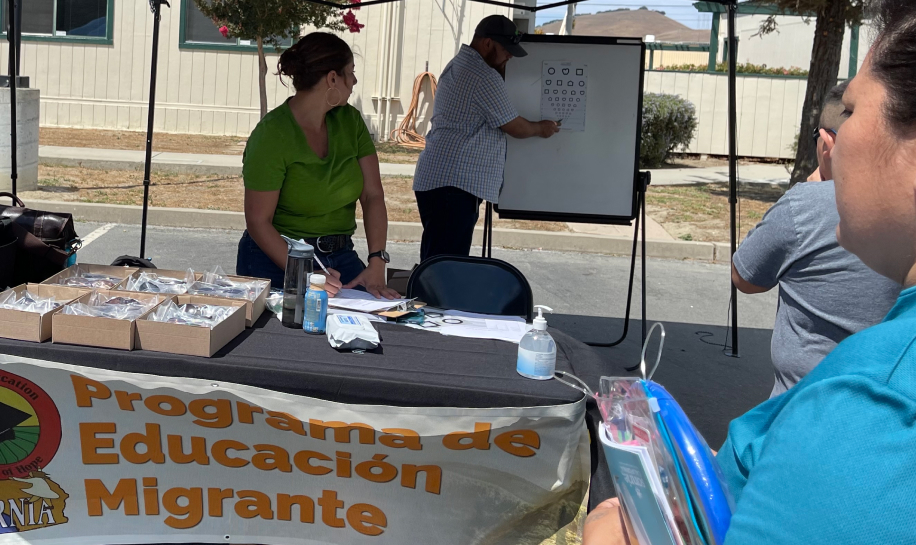 Student Vision Screening Event at Migrant Education Program in Northern California