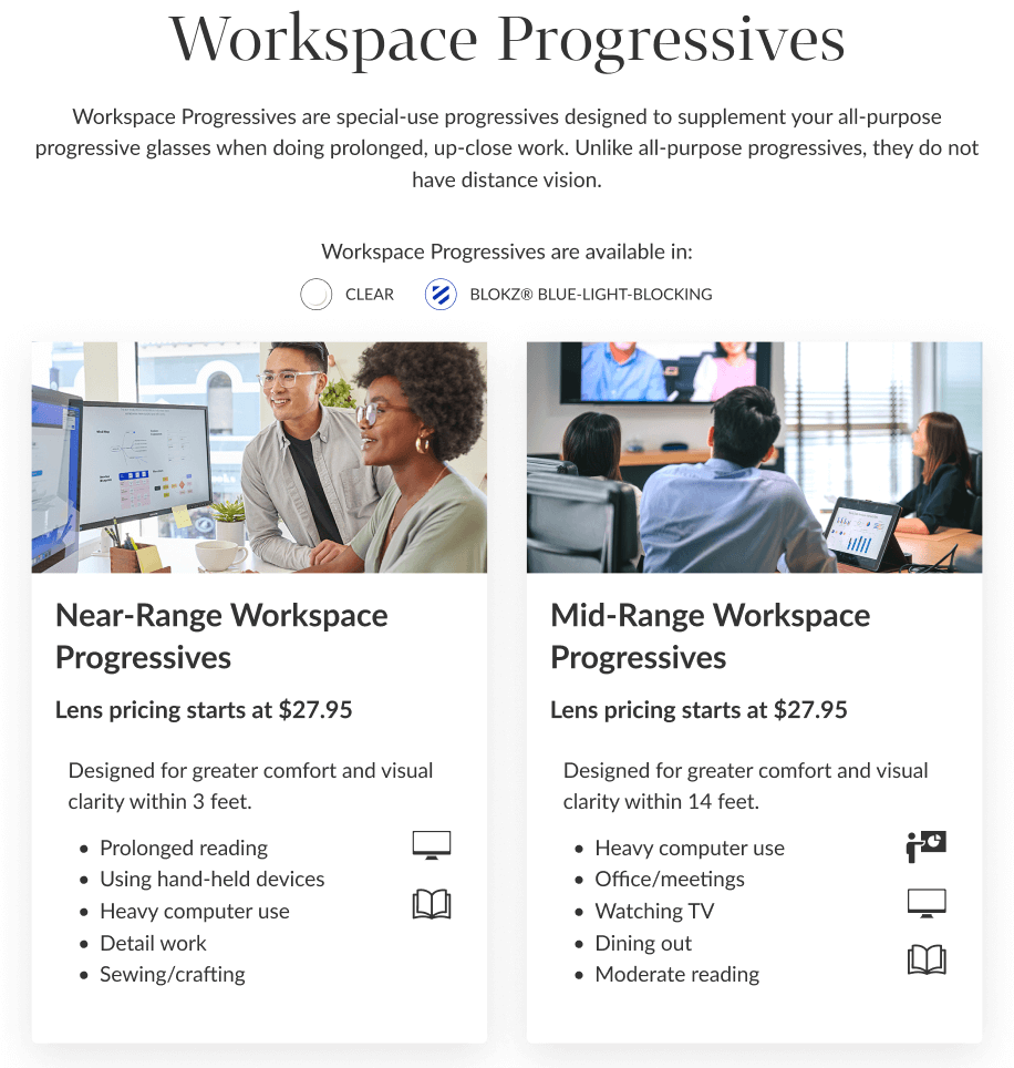 The image details workspace progressives, progressive lenses designed for work.