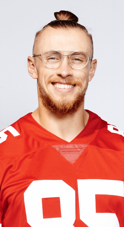 George Kittle wears glasses from the Kittle Collection.
