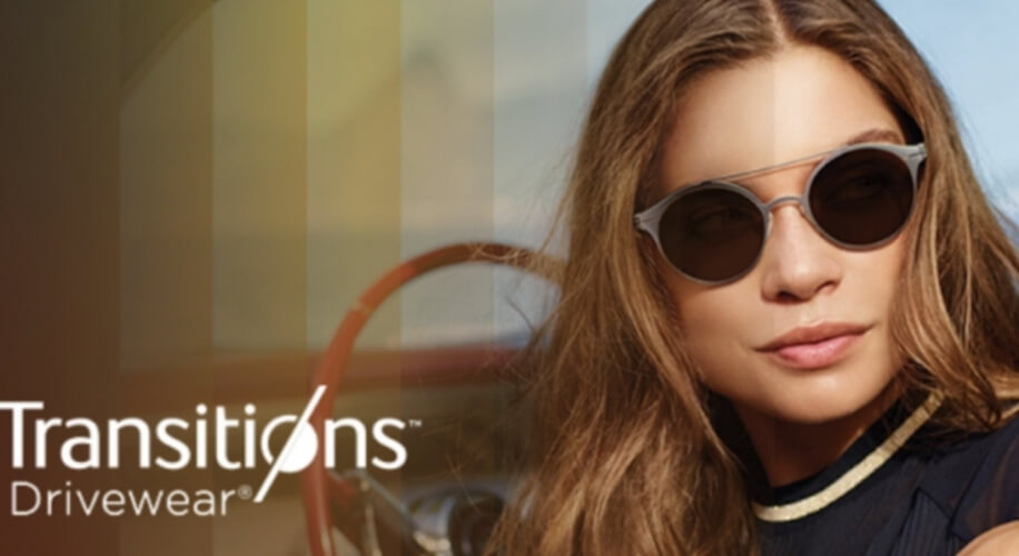 Transitions® Drivewear® sunglasses worn by a woman.