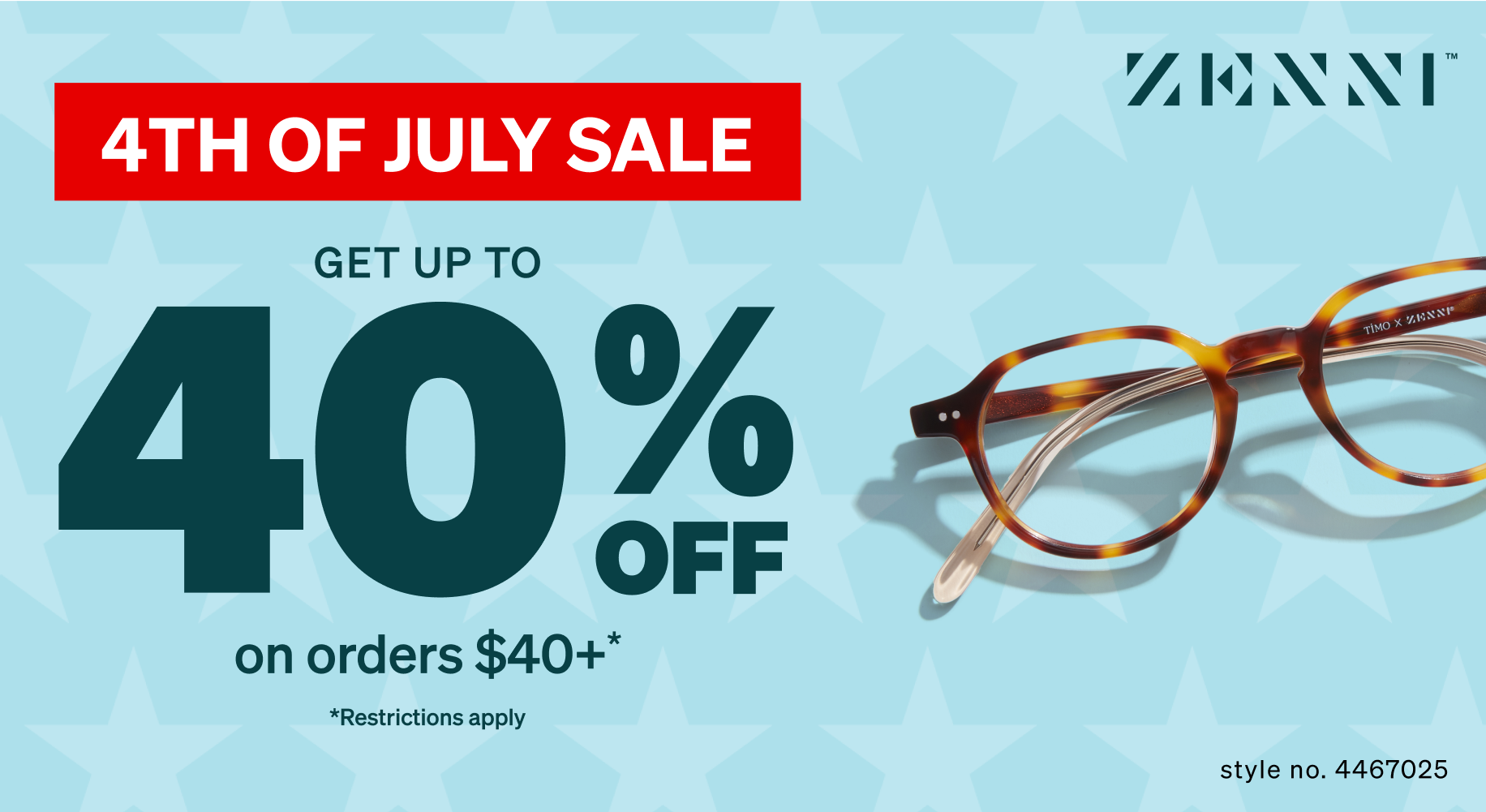 Save Big on Eyewear July 4th Glasses Discount at Zenni