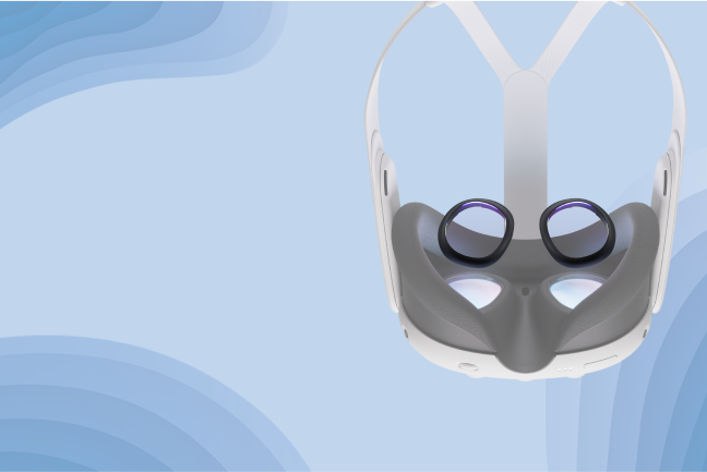 Illustration of a VR headset with lens inserts.